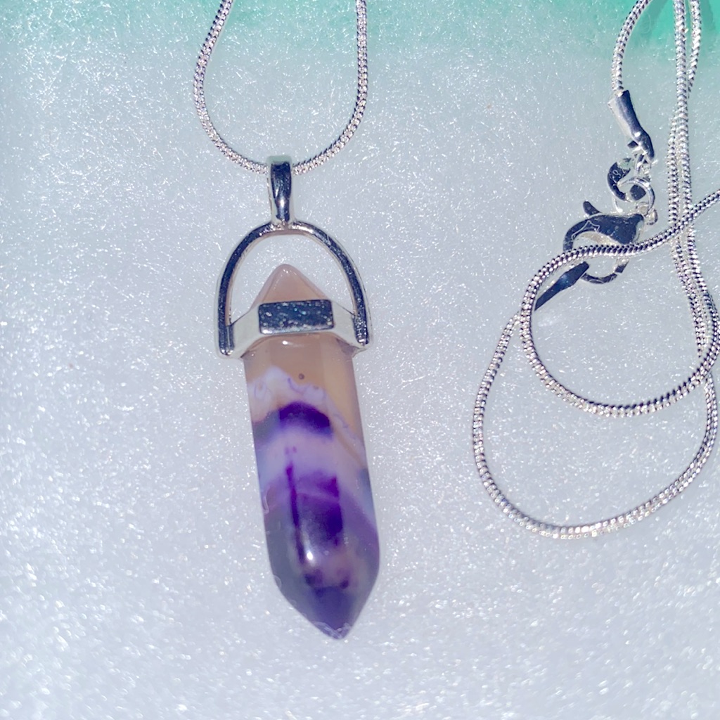 Boho Hippie Sterling Silver Amethyst Swirl 24 Necklace 20$